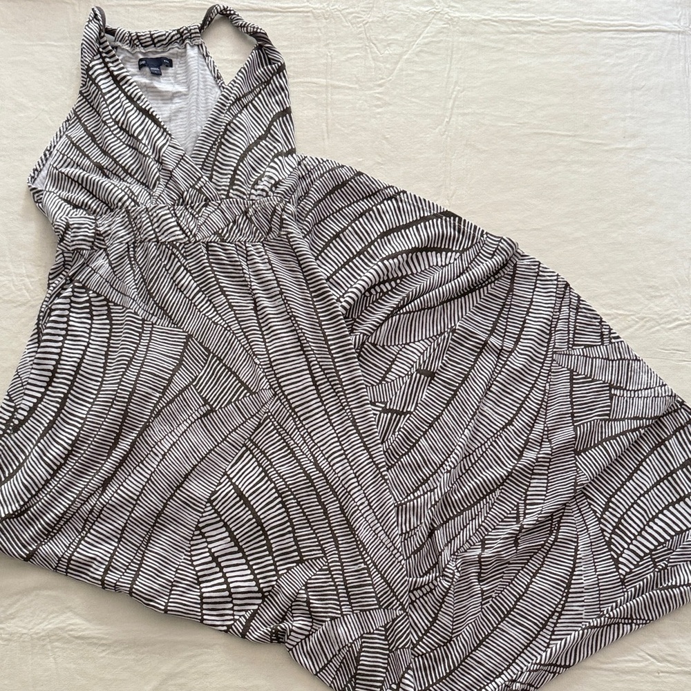 GAP Women"s Brown White Tribal Patterned Halter Maxi Dress Size S
